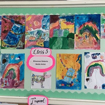 casgliad o baentiadau a grëwyd gan Ddosbarth 3