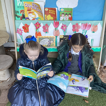 reading books outside